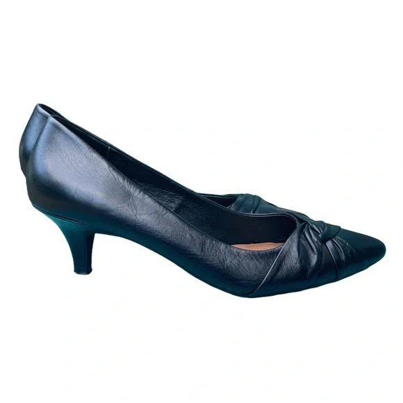 Aldo Black Leather Kitten Heels – Size 10 | Classic Pumps - Picture 3 of 13